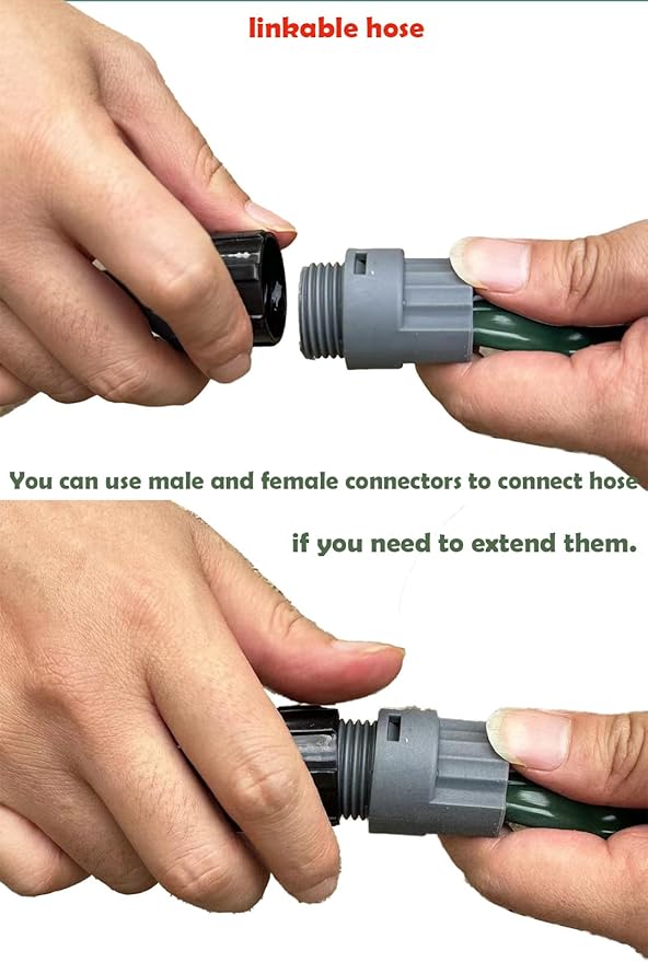 Watoo 2025 25 FT Flat Sprinkler Hose for Lawn Watering Garden Soaker Hose with Holes, Heavy Duty Lightweight No-Kink Water Hose with Stakes, Irrigation Hose, Great Fun for Kids and Dog