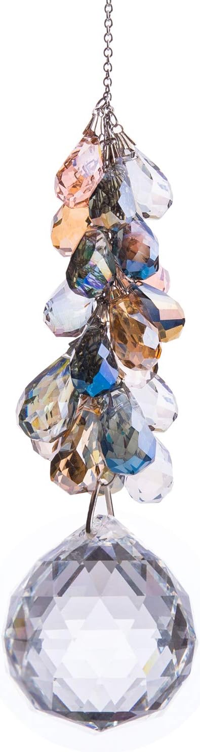 40mm Crystals Ball Prisms Suncatcher Hanging Ornament Chakra Crystals Rainbow Maker with Colors Crystal Pendants for Home,Office,Garden Decoration