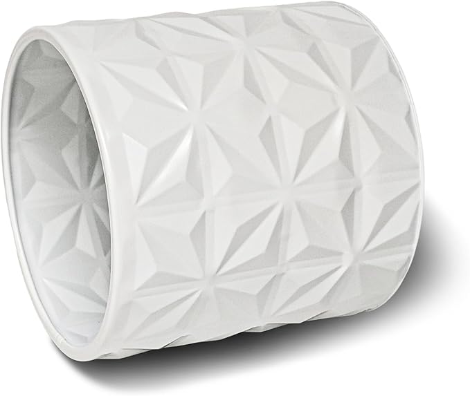 ARNIS Modern Planter Pots, Set of 2 Large Planters with Stand, Decorative Planters, Metal Pots with Drainage Holes for Living Room, Office, Garden or Balcony, 8.25 &10.5 Inch, Matte White