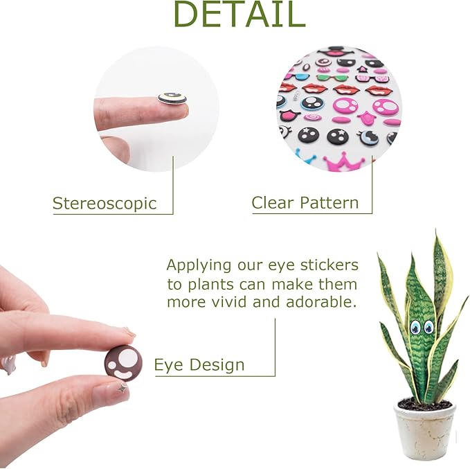 80 PCS Cute Plant Eyes for Potted Plants, Stereoscopic Eye Sticker, Perfect Indoor Plant Accessories, Ideal Unique Gifts for Plant Lovers