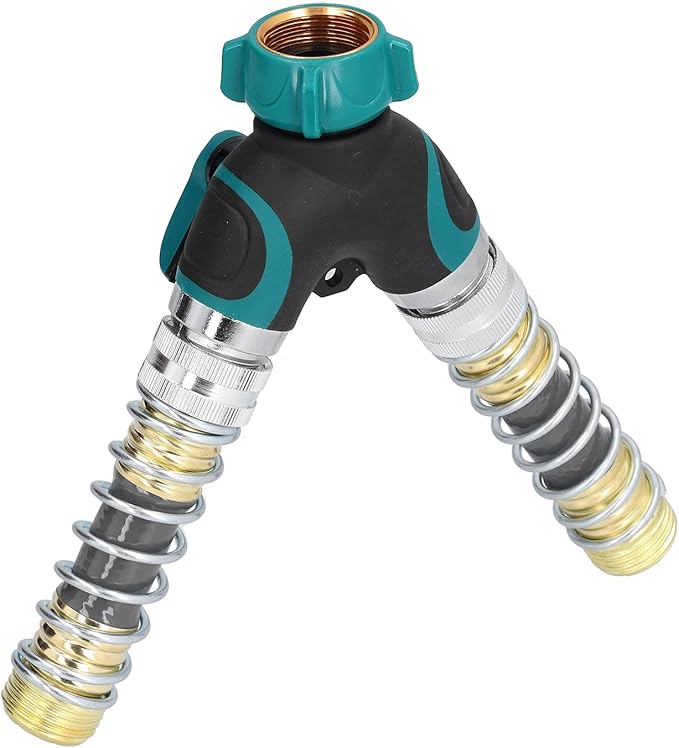 Hose Adapter, Heavy Duty 2 Way Hose Splitter Y Shape with Extended Nozzles and Gaskets for Garden Lawn for Irrigation