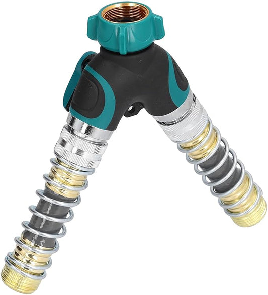 Hose Adapter, Heavy Duty 2 Way Hose Splitter Y Shape with Extended Nozzles and Gaskets for Garden Lawn for Irrigation