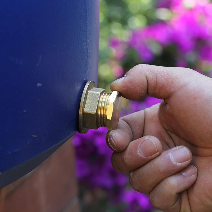 3/4" GHT Male Brass Pipe Plug Outer Garden Hose Male Threaded End Cap Plug Garden Irrigation Pipe Fittings Water Tubing Stopper （6 PCS）