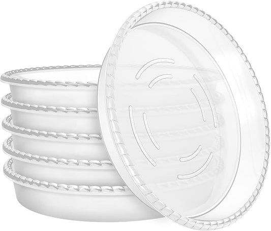 6 Pack Plant Saucer 6 8 10 12 14 Inch Plastic Plant Tray, Sturdy and Durable Flower Pot Container Accessories Plant Pot Saucers for Indoor and Outdoor (12 Inch, Clear)