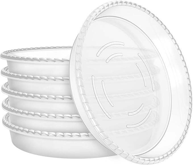 6 Pack Plant Saucer 6 8 10 12 14 Inch Plastic Plant Tray, Sturdy and Durable Flower Pot Container Accessories Plant Pot Saucers for Indoor and Outdoor (10 Inch, Clear)