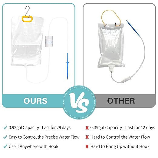 4Pcs Self Watering System for Plants while Away on Vacation, Plant IV Water Bag, Indoor Plant Watering System Device, 30 Days Automatic Plant Waterer Drip Irrigation Kit for Potted Plants