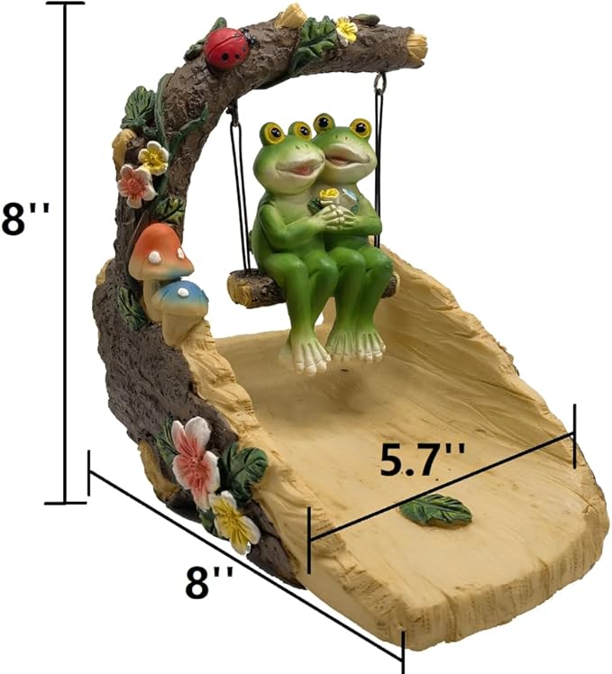 Frogs On The Swing Gutter Guardian Rain Downspout, Animals Outdoor Statue Gutter Downspout Extension Garden Decoration, Downspout Extender Diverter Splash Block for Courtyard and Patio