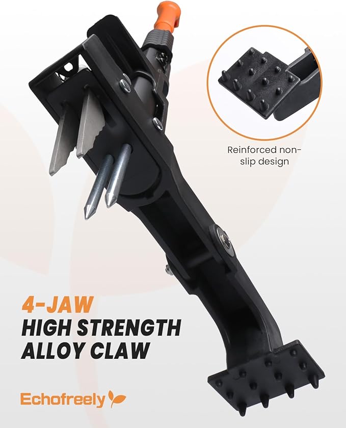 4-Claw Stand Up Weed Puller Tool, 32″to 42 ″ Length Adjustable Weeder,Easy-Eject Design,35% Easier Stronger Foot Platform, No Need Bending or Kneeling, Easily Remove Weeds