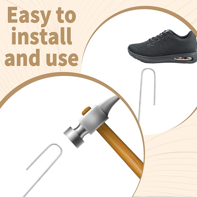 110/200pcs Irrigation Drip Tubing Landscape Staples J Shape Lawn Stakes 5 inch Length Drip Anchors Landscape Pins for Drip Tubing (110)