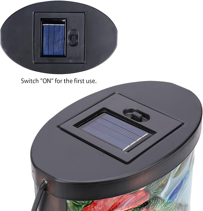 Hanging Solar Lantern Outdoor Waterproof LED Hummingbird Solar Lights Outdoor Decorative Solar Lanterns Tabletop Lamp for Patio Garden Yard Decor