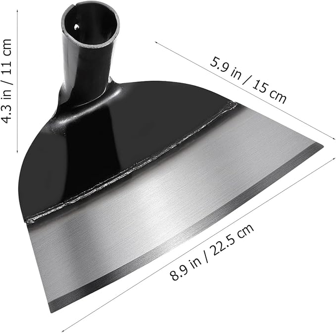 Happyyami Hand Hoe Head Steel Handheld Grub Hoe Replacement Round Eye Hoes Remove Grass Planting Gardening Tool Soil Weeding Farming Hoe Head for Agriculture Digging Loosening