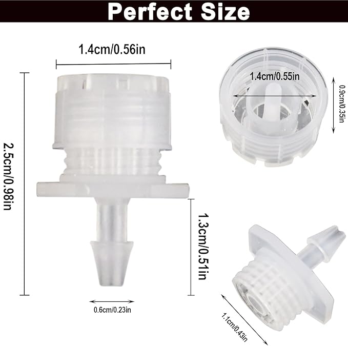 150 Pcs Adjustable Micro Drip Irrigation Sprinklers 1/4 Inch Universal 8-Hole Flow Dripper Garden Irrigation Nozzles for 4mm/7mm Tube Watering System (White)