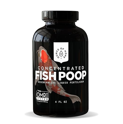 OMRI Listed Organic Concentrated Fish Poop | Plant Food & Soil Conditioner | Liquid Fish Fertilizer for Indoor Potted House Plants, Herb Gardens, Hydroponics (4 Ounces)
