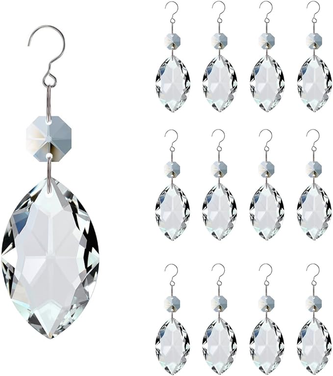 12pcs Crystal Suncatchers, Hanging Crystals Chandelier Prisms for Windows, Rainbow Maker Home Decoration