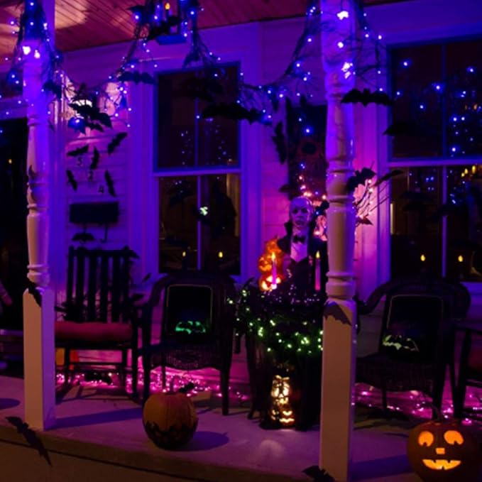 T-SUN RGB Solar Spotlights Outdoor, Halloween Decoration Solar Landscape Spotlights, IP65 Waterproof Color Changing Spot Lights Outdoor Security Wall Lights for Garden, Yard, Driveway, Pool Area(RGB)