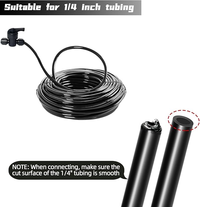 5 Pack Quick Connect 1/4" Drip Irrigation Shut Off Valve, Universal Drip Irrigation Tubing Coupling Valve, Leak Free Connector Locking Fitting for Sprinkler or Drip Irrigation System