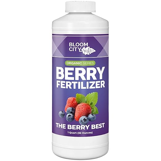 Bloom City's Organic Berry Best, Blueberry Fertilizer & Strawberry Fertilizer, Quart (32 oz)