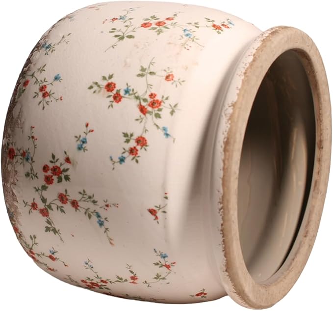 Ceramic Planters for Indoor Plants, Plant Pots with Drainage Hole, 6.29in. Flower Pots for Indoor Plants, Planters & Succulent Pots, Crackle Glaze Finish Plant Pots Indoor, Tiny Red