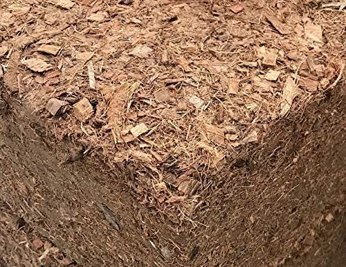 Coco Coir and Chips, Compressed Brick - Approx 9 LB (1.7 cu ft) - for Container Garden and Potting Mix, Coconut Coir with Chunky Chips for Aeration and Stability