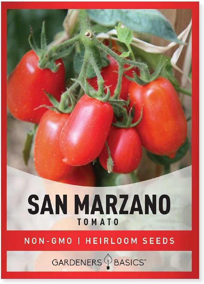 Gardeners Basics, San Marzano Tomato Seeds for Planting Heirloom Non-GMO Seeds for Home Garden Vegetables Makes a Great Gift for Gardening