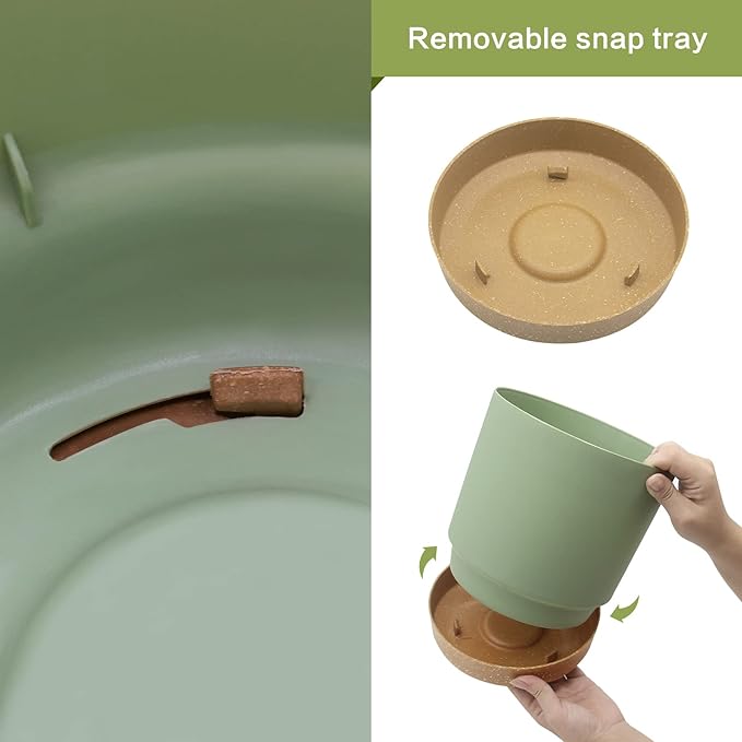 QCQHDU 12 inch Plant Pot, 2 Pack Planters for Indoor Plants with Drainage Holes & Saucer, Outdoor Flower Pots Home Garden Modern Decor