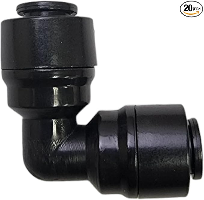 20 Pack Quick-Connect 1/4" Drip Irrigation Tee Connectors, New Elbow Coupling Fittings for 1/4 Inch Irrigation Tubing, Drip Kit (Elbow - 20 Pack)