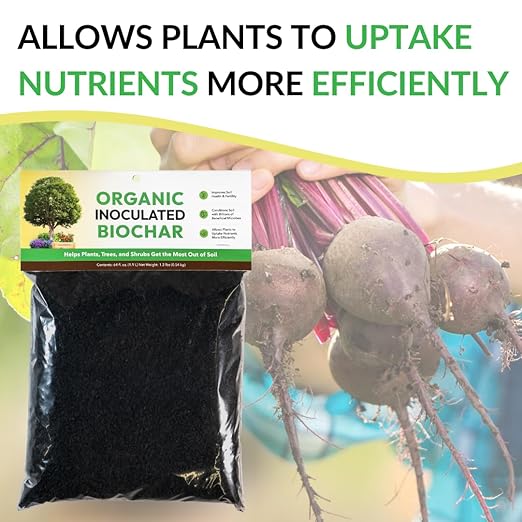 Organic Inoculated Biochar: Helps Plants and Trees Get The Most Out of Soil | Allows Plants to Uptake Nutrients More Efficiently | Contains Millions of Soil-Enriching Micro-Organisms | 64oz Bag