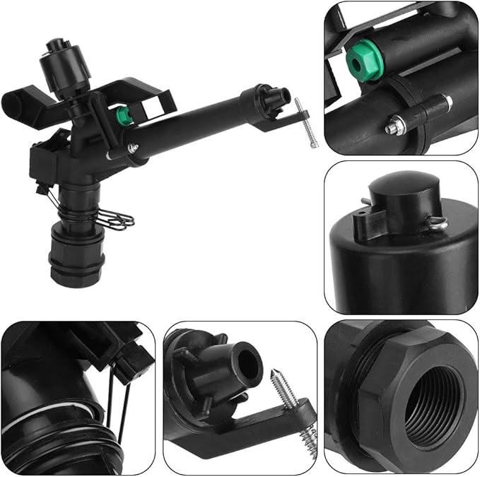 CHICIRIS Lawn Sprinkler - 1.5in to 1in DN25 Female Thread Adjustable 360 Degree Rotating Rocking Arm Sprinkler Farm Irrigation