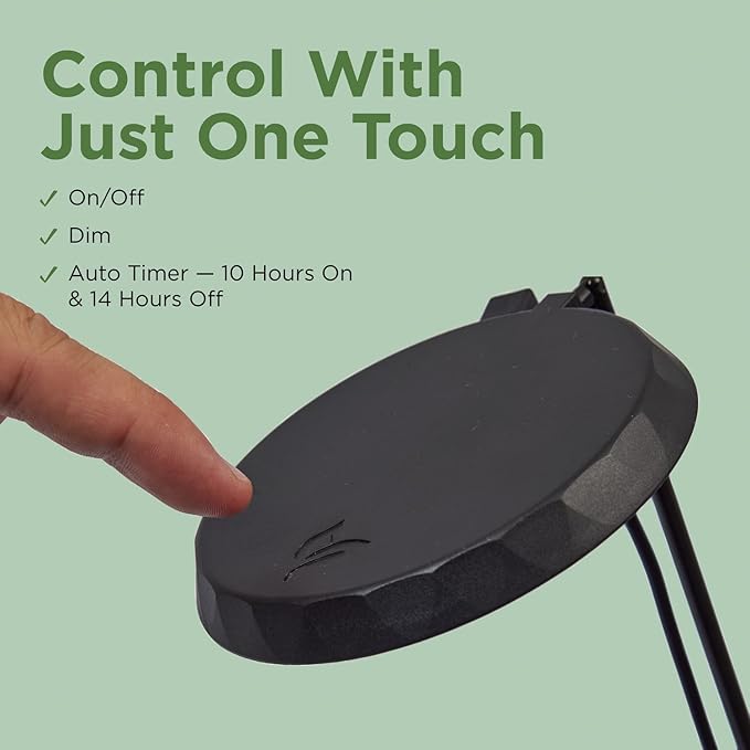 AeroGarden Stem Grow Light for Indoor Plants, Grow Live Plants Anywhere in The Home, Adjustable Light Modes, Black (Only Light)