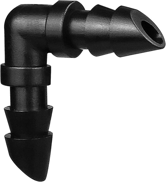 70 Pack Drip Irrigation Barbed Elbow Fittings,Barbed Connector Fits Universal 1/4" Drip Tubing, 90 Degree Drip Line Corner for Drip or Sprinkler System