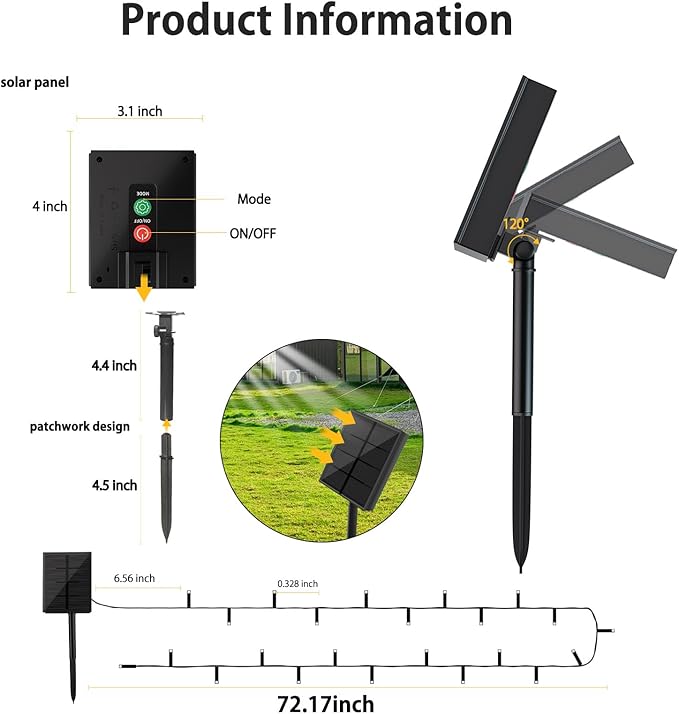 2 Pack Solar Christmas Lights, Total 400LED 144FT Solar String Lights Outdoor Waterproof, 8 Modes Christmas Light for Outside Xmas Tree Patio Yard Garden Festival Decorations
