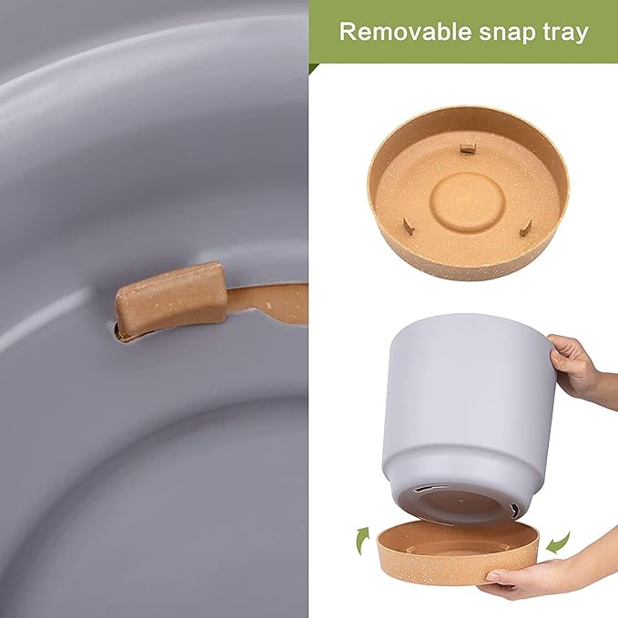 QCQHDU 10 inch Plant Pot, 2 Pack Planters for Indoor Plants with Drainage Holes & Saucer, Outdoor Flower Pots Home Garden Modern Decor