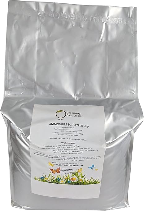Ammonium Sulfate 21-0-0 Fertilizer Greenway Biotech Brand (2X 25 Pounds)
