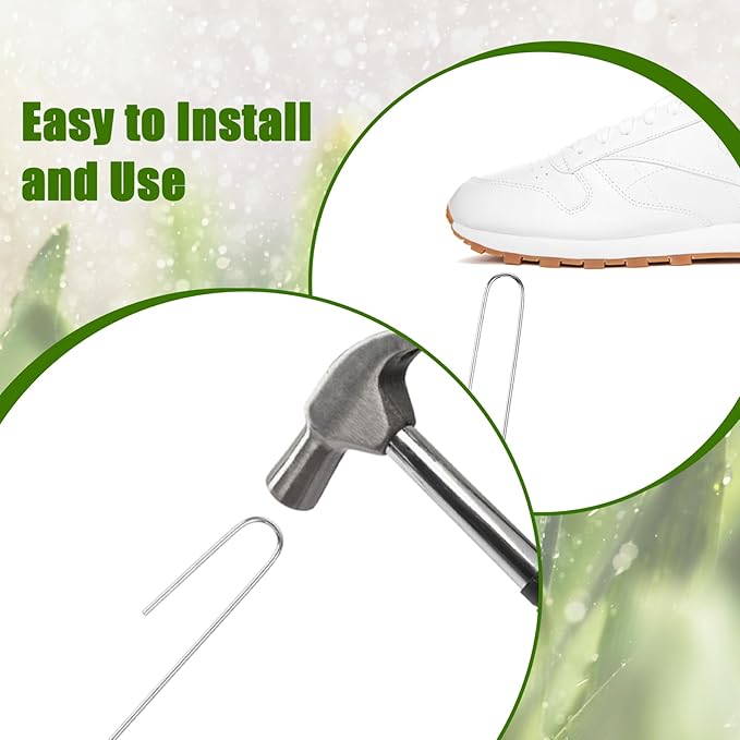 100Pcs Irrigation Drip Tubing Landscape Pins J Shape Garden Stakes 5 Inch Landscaping Staples Lawn Pins for Drip Tubing (Hold Drip Tubing Up to 1/2" Diameter)