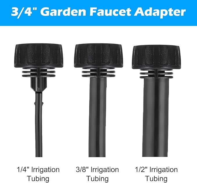 Female to Female Hose Adapter, 4PCS 1/4 Drip Irrigation Fittings Connectors Barbed Drip Line Connectors Tubing Adapters with Fht Swivel, Converts 3/4" Garden Hose Quick to Drip, With 4 Washers