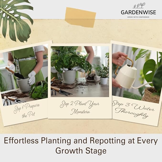 Monstera Potting Soil Mix – Organic, Fast-Draining, Chunky Soil with Coconut Coir & New Zealand Bark for Indoor Plants – Premium Fertilizer for Monstera Deliciosa, Albo & More (3 quarts)