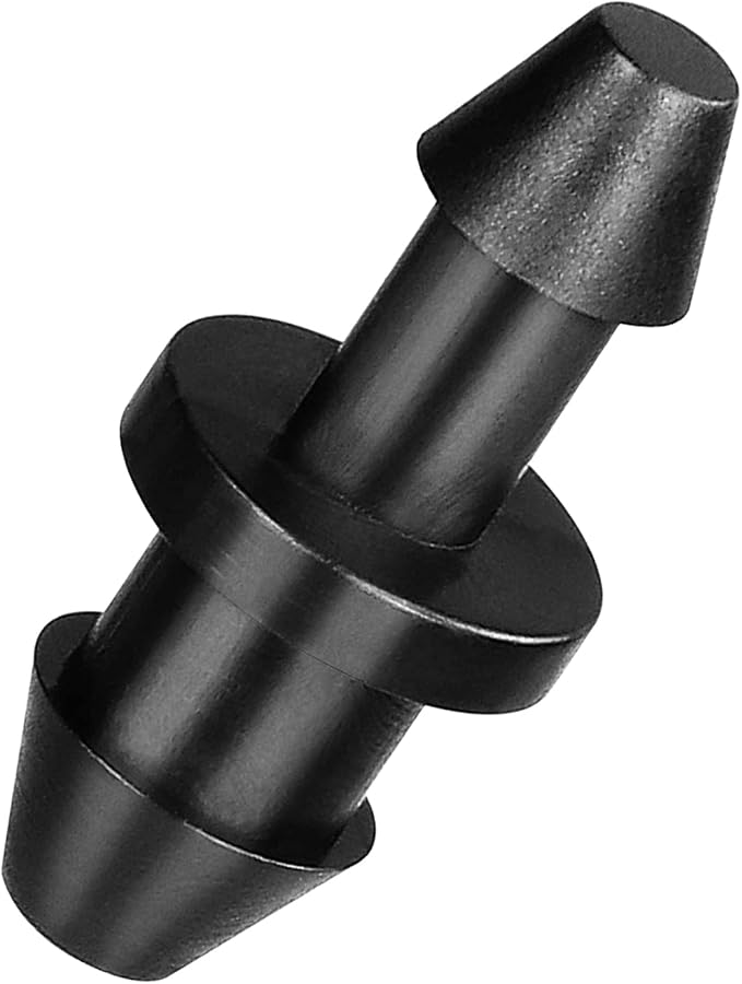 60 Pieces Drip Irrigation 1/4" Tubing End Plugs Fittings, Barbed Connectors End Cap for 1/4 Inch Irrigation Tubing, Drip Line End Closure for Drip Sprinkler Garden Lawn Systems