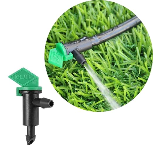 100 Pack 4 GPH Flag Irrigation Dripper Emitter 16L/H Garden Irrigation Drip Emitters Irrigation Emitter Flag Dripper Drip Irrigation Connect 4mm/7mm Hose for Home Garden Trees Herbs (Green)