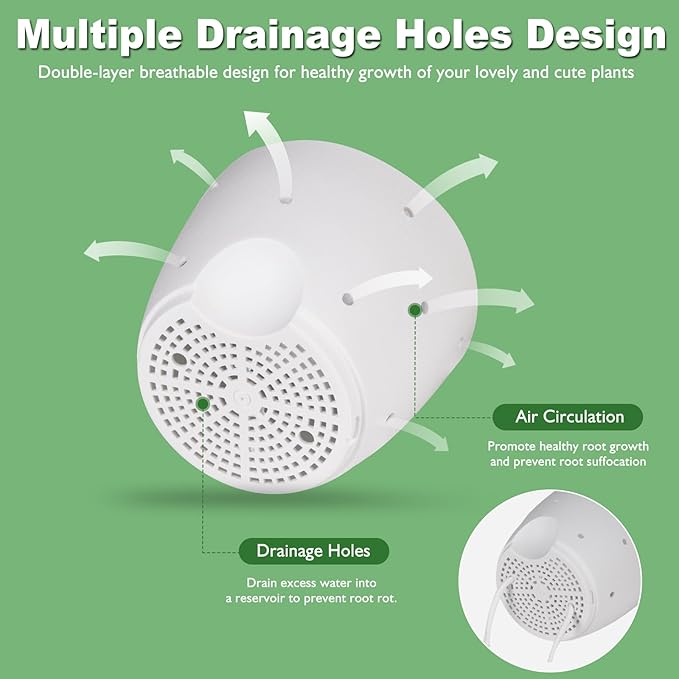 6 Inch Orchid Pots with Holes, 2 Pack Self Watering Planters for Orchids Plastic Orchid Pot Plant Flower Pots for Orchids Indoor Outdoor (White)