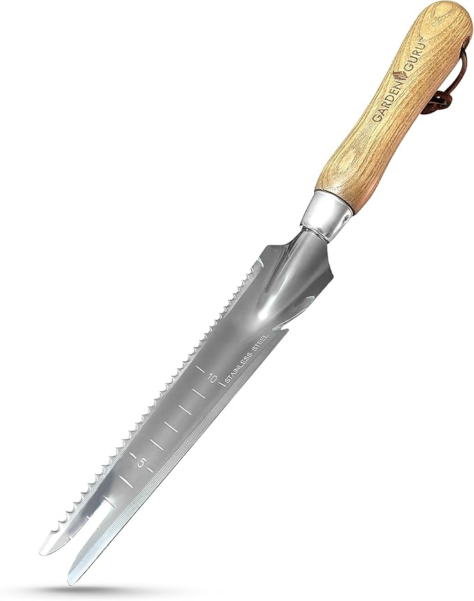 Garden Guru Hand Weeder Trowel with Ergonomic Handle – Stainless Steel Weeding & Digging Knife – Rust Resistant - Perfect for Weeding, Transplanting, Digging, Pruning, Cutting