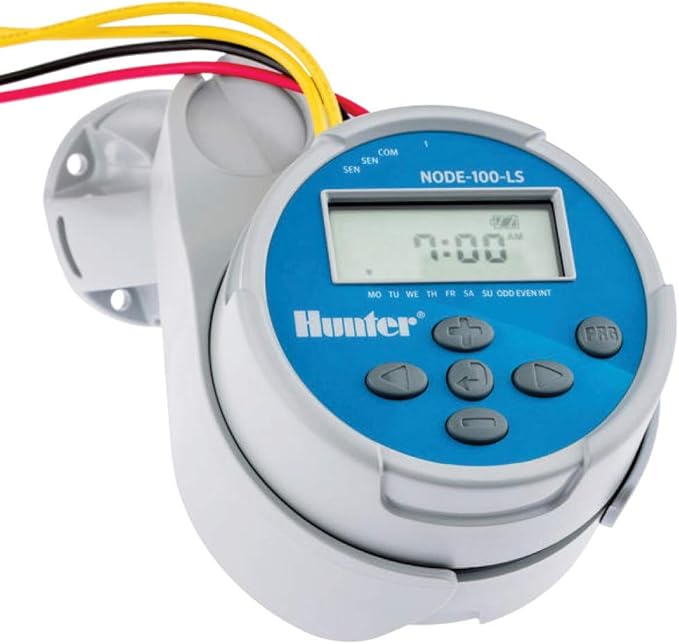 Hunter Industries Sprinkler NODE100 NODE-100 Battery Controller with Solenoid, Small, Blue