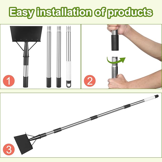 Garden Cleaning Shovel， Snow Shovel,59 Inch Handle Duty Garden Shovel， Multifunctional Cleaning Shovel，Suitable for Gardening, Planting, Weeding, Deicing and Other Gardening Tasks