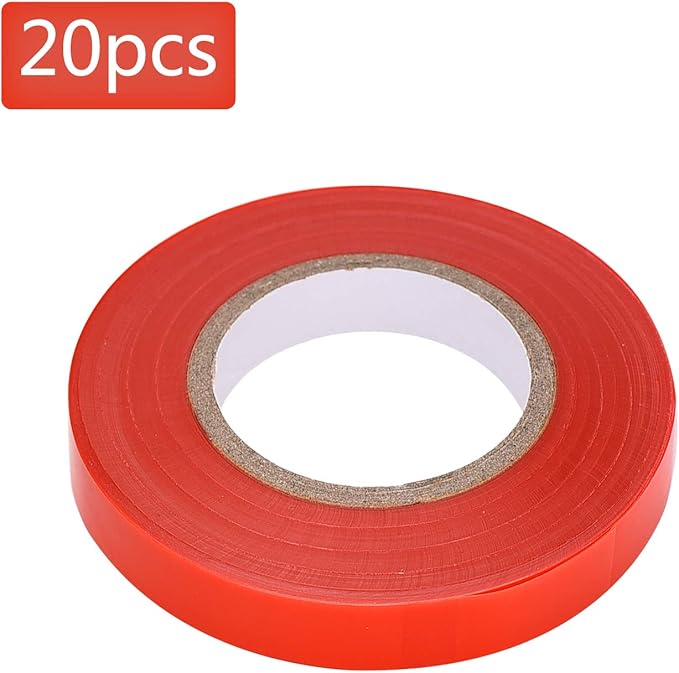 FUNTECK 20 Pcs Red Plant Ribbon for Plant Tying Machine, 100 Feet Long x 1/2 Inch Wide