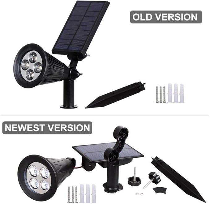 T-SUNUS Solar Landscape Spotlights IP65 Waterproof Blue Lights Outside Auto On/Off Yard Lighting 2 Modes for Halloween Christmas Outdoor Tree Driveway Garden Flag Pond Pool Statue Backyard 4-Pack