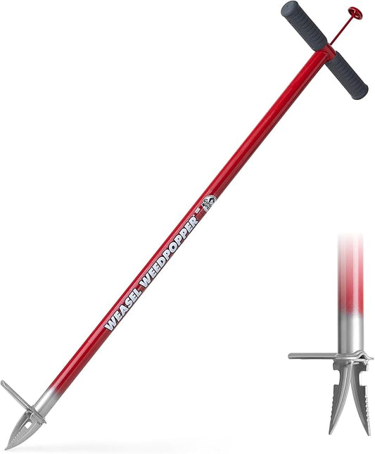 Garden Weasel WeedPopper Step & Twist - Long Handle | Easy Weeding and Puller Stand Up Tool | Dandelion and Crabgrass Remover, Heavy Duty Lawn Care | 95204