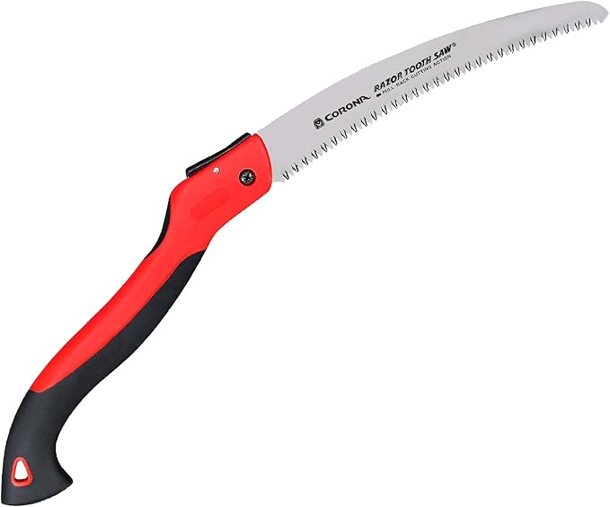 Corona Tools 10-Inch RazorTOOTH Folding Saw | Pruning Saw Designed for Single-Hand Use | Curved Blade Hand Saw | Cuts Branches Up to 6" in Diameter | RS 7265D