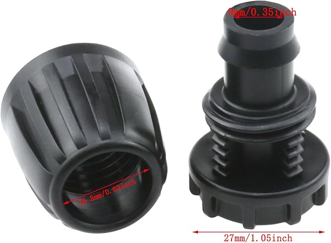 1/2 Inch Irrigation Fittings End Plug for (1/2" Inner Diameter x0.6-0.63" Outer Diameter) Drip Irrigation Connector Barbed Locked End Plug Connector 1/2 Inch Irrigation Fittings 10PCS