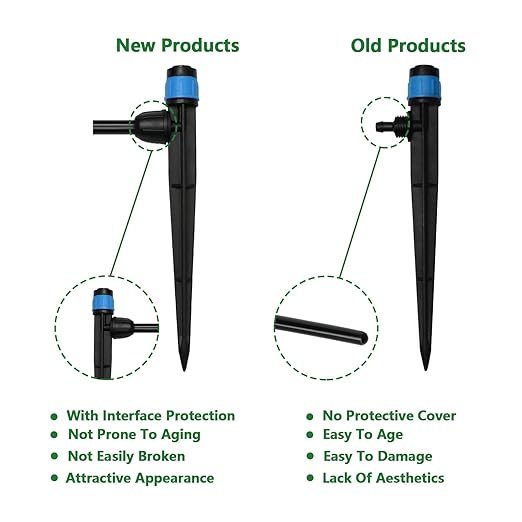 50 Pieces Drip Irrigation Emitters, Adjustable 360 Degree Drip Vortex Emitters on 5" with Stake for 1/4" Drip Irrigation Tubing Irrigation Fan Shape Drippers for Garden Watering System