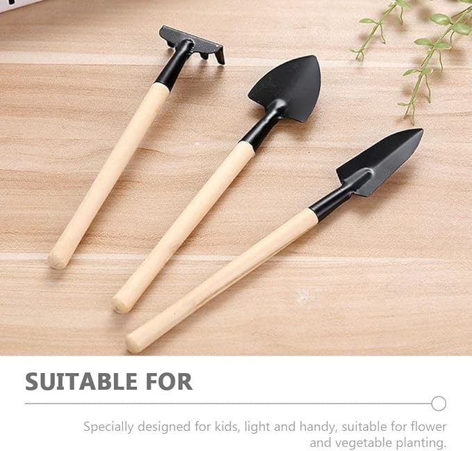 GANAZONO 8 Sets Mini Gardening Tools Portable Garden Hand Tools Set Miniature Gardening Rake Trowel and Shovel for Bonsai Succulents Herbs Planting
