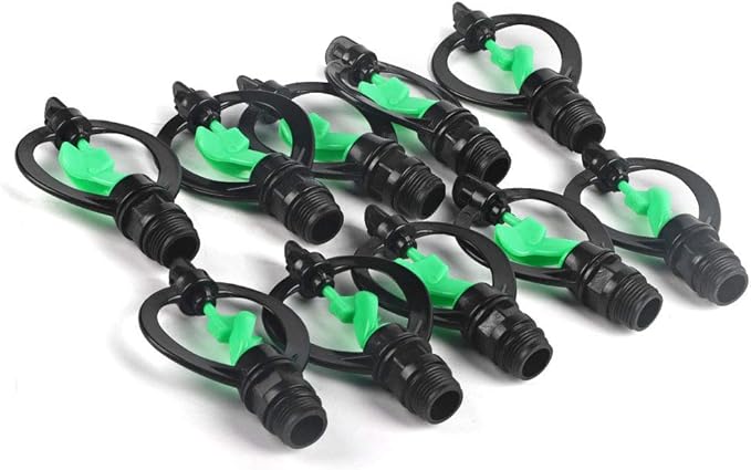 HEEPDD 10Pcs Irrigation Spray Nozzles, G1/2in Impeller Butterfly Nozzles 360 Degree Automatic Rotation Sprinkler Heads for Agricultural Irrigation